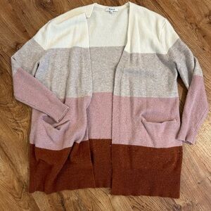 Madewell color block cardigan.